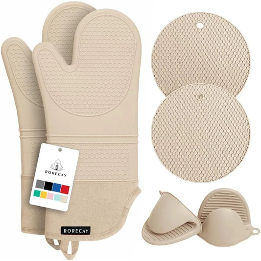 Craft Of Weaving Oven Mitts Set Silicone Heat Resistant