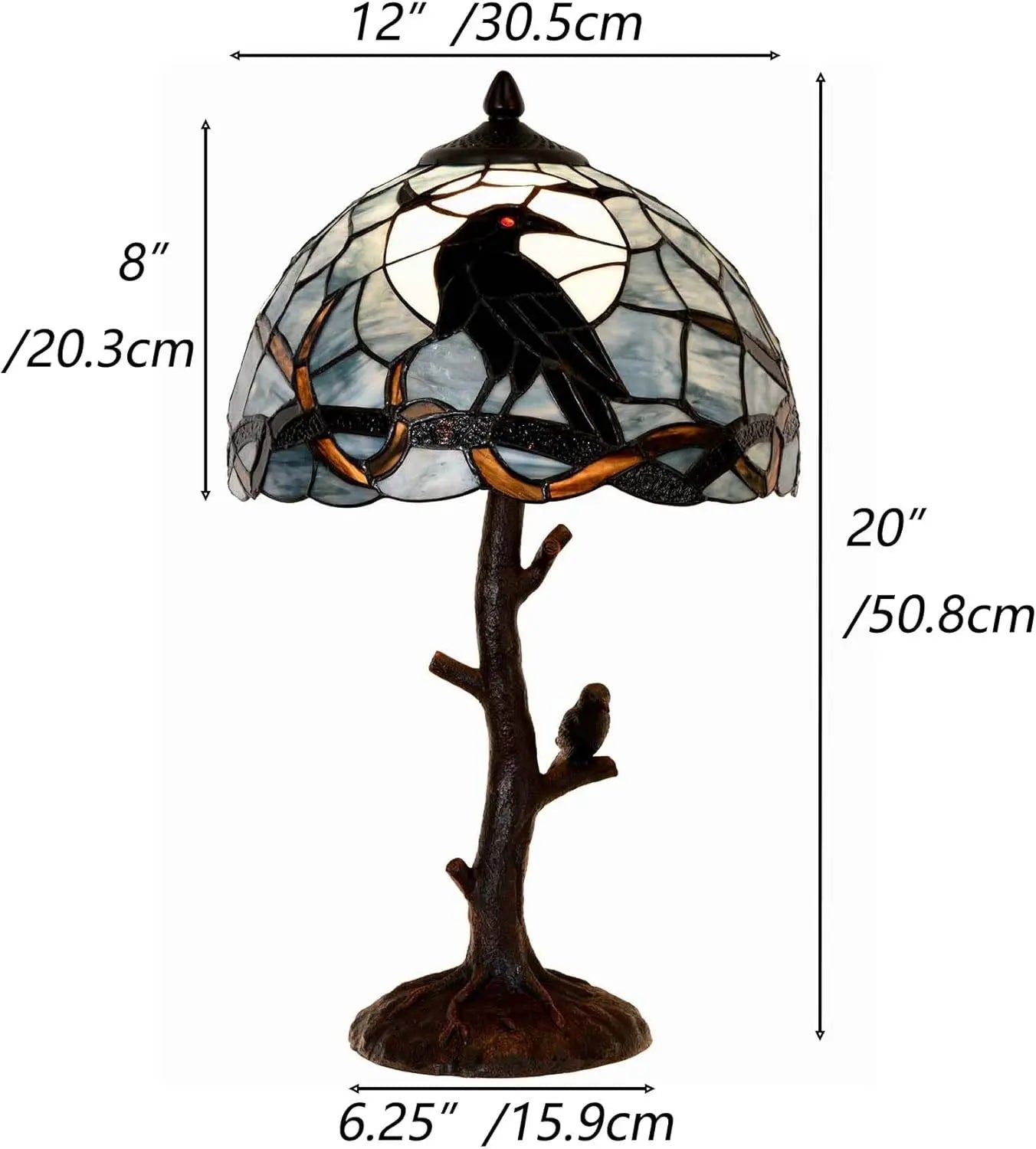 Table Lamp Stained Glass Home Decor Accent Light Modern