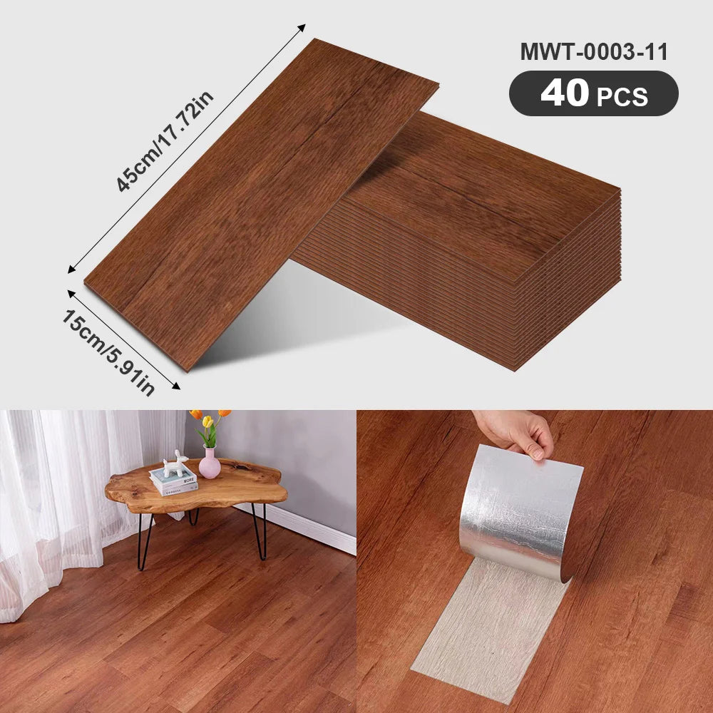 Self-Adhesive Wood Grain Strips Peel-and-Stick Wall Decals