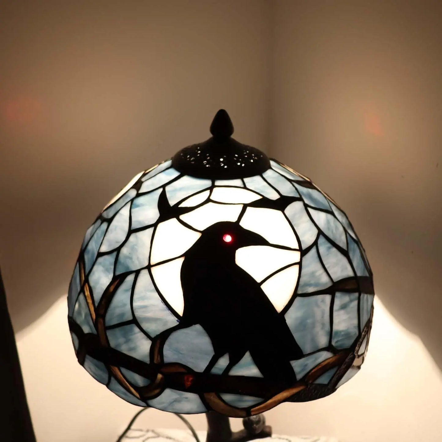 Table Lamp Stained Glass Home Decor Accent Light Modern