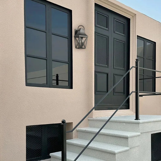 CHUBAN Outdoor Wall Light Matte Finish Clear Glass 2 Pack