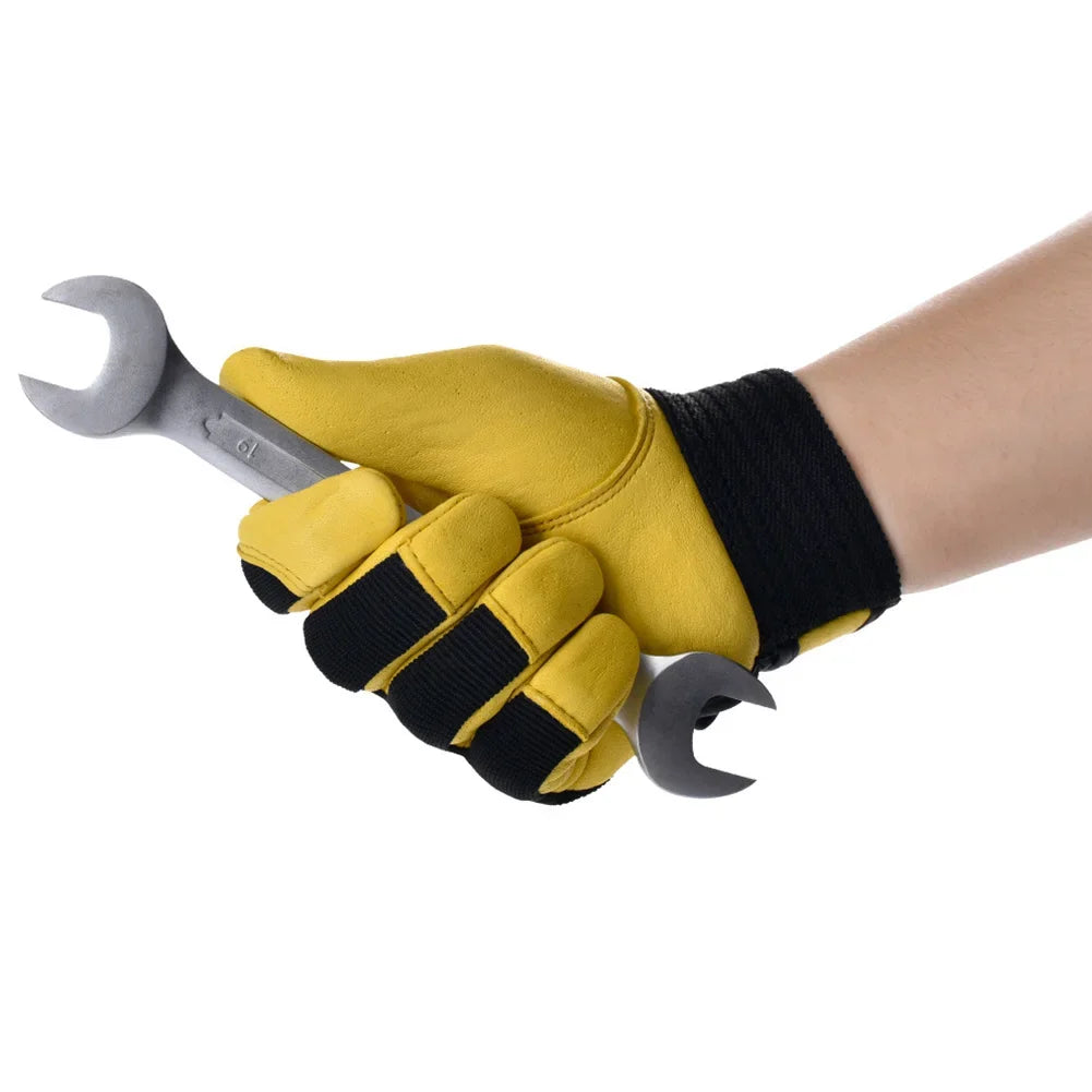 Cowhide Leather Work Gloves Wear Resistant Welding
