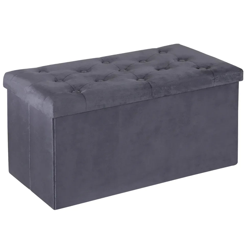 Storage Ottoman Bench Soft Upholstered Foot Rest For Living Room