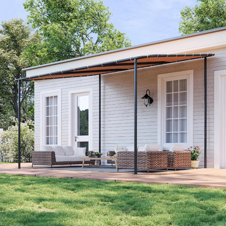 Sichuan Lean-To Gazebo With Water-Resistant Canvas Canopy
