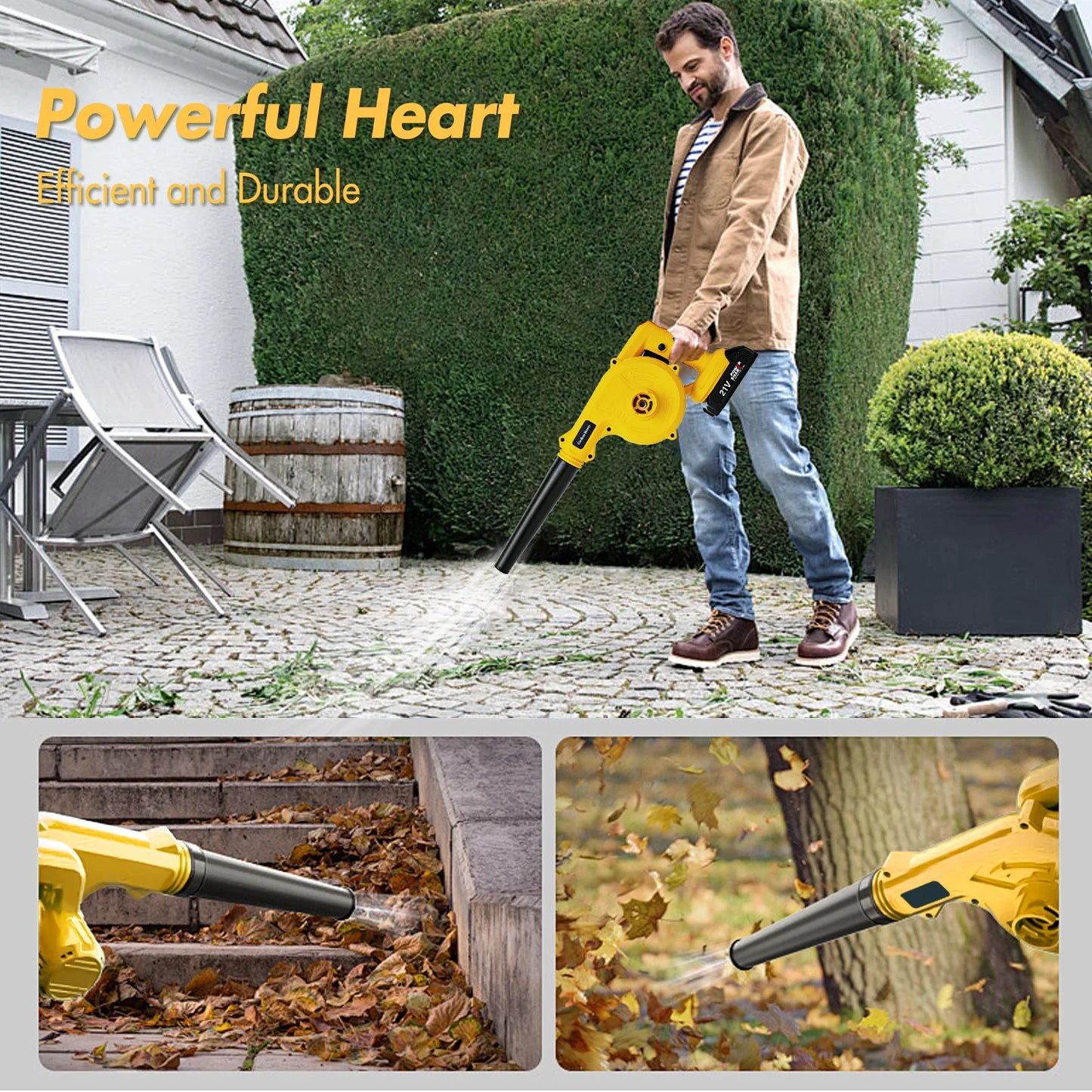 Leaf Blower 21V Cordless 2in1 With Battery Charger