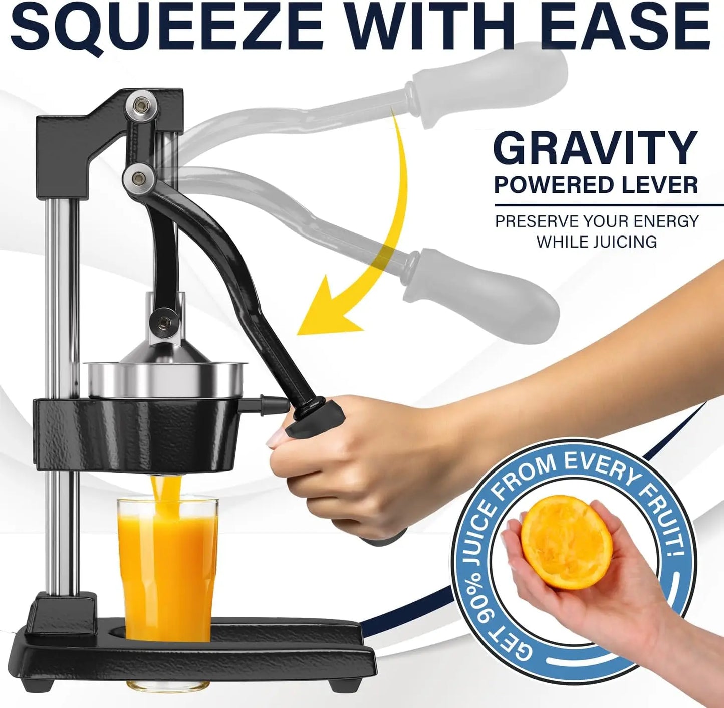 XMSJ Cast Iron Citrus Juicer Manual Hand Press Heavy Duty