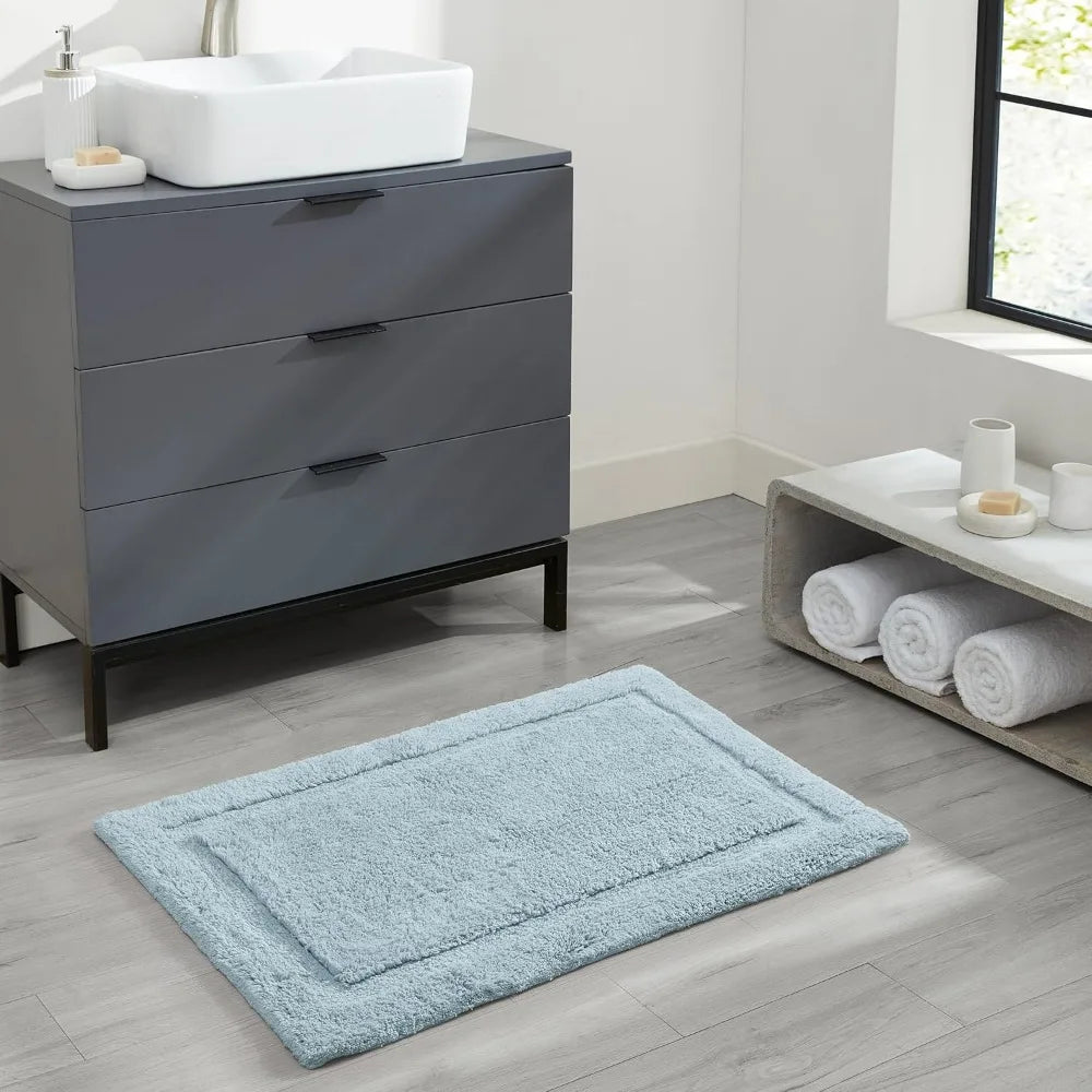 Bath Mat Set Cotton Plush Non Slip 2Piece Luxury Essentials