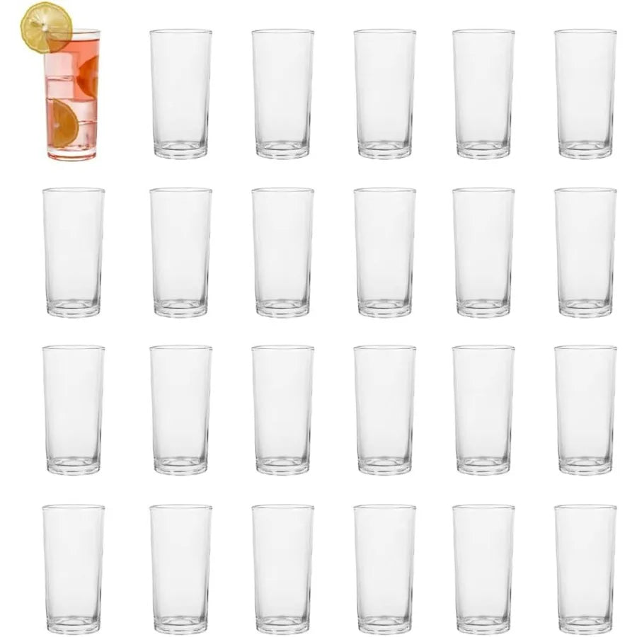 NONEDrinkware 24-Pack Tall Clear Glasses For Cocktails