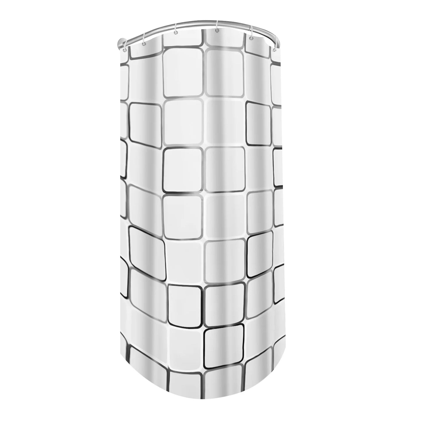 Stainless Steel U-Shaped Curved Shower Curtain Rod Set