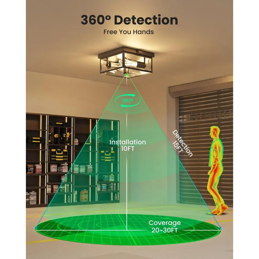 Ceiling Light Motion Sensor Flush Mount Exterior Fixture