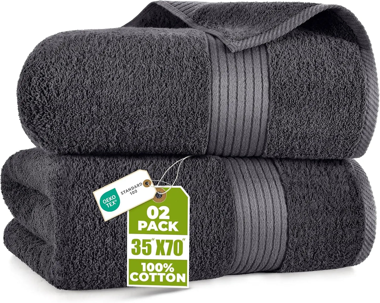Bath Sheets 2 Pack 100 Percent Cotton Quick Dry Absorbent