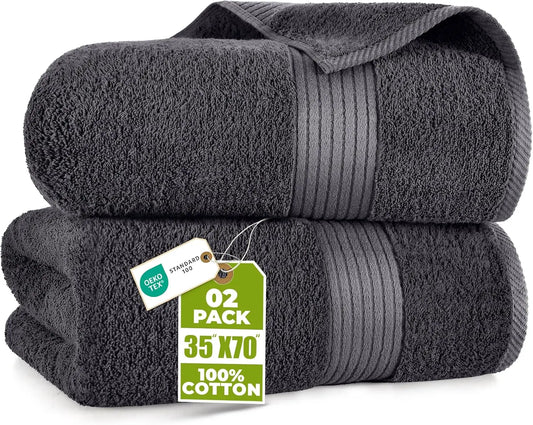 Bath Sheets 2 Pack 100 Percent Cotton Quick Dry Absorbent