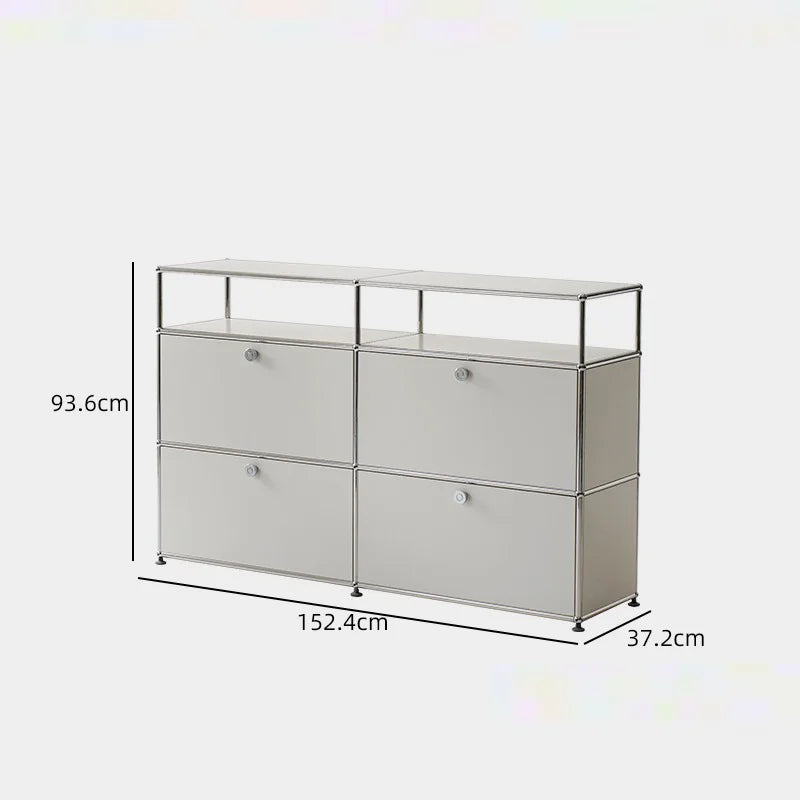 Bigcityfur TV Stand Modern Stainless Steel Storage Cabinet