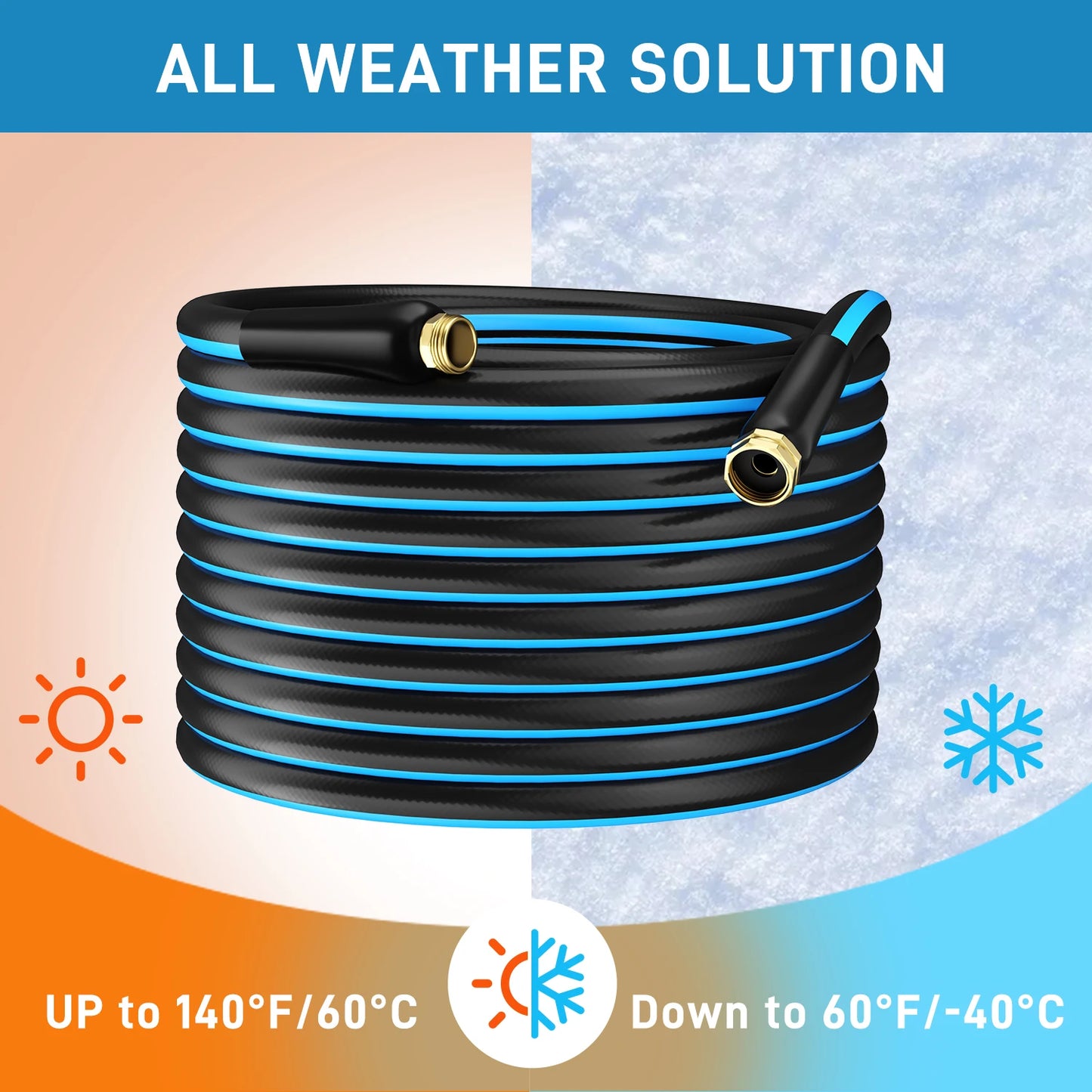 GardenJoy Garden Hose Heavy-Duty PVC Flexible Outdoor Water Hose