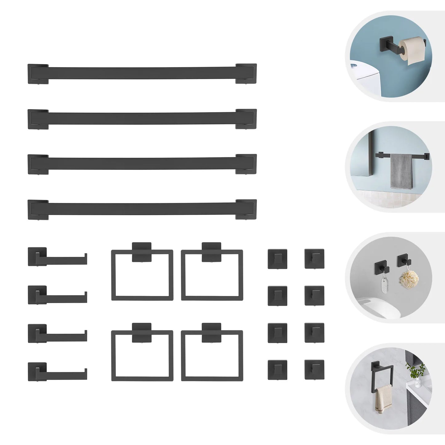 Bymaocar Towel Rack Set Stainless Steel Wall Mounted TP Holders