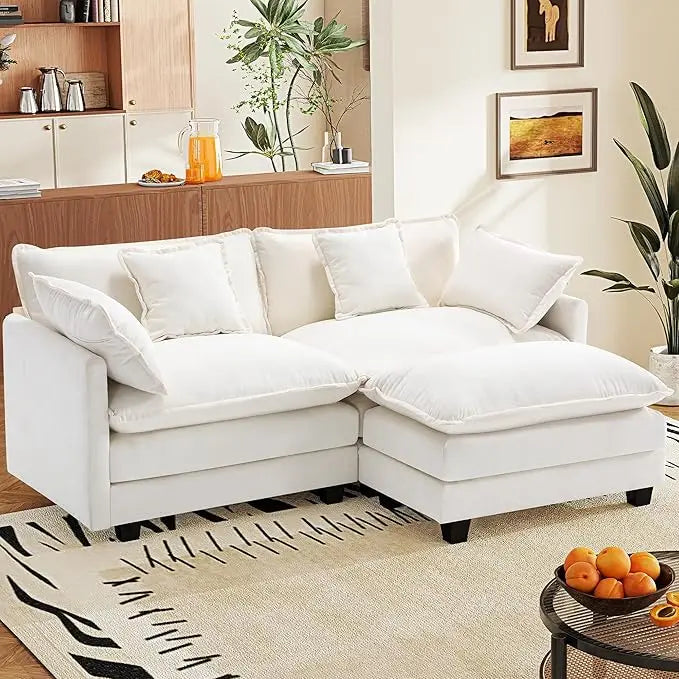 Huanzhuang Sectional Sofa Chenille Fabric Modern L Shaped