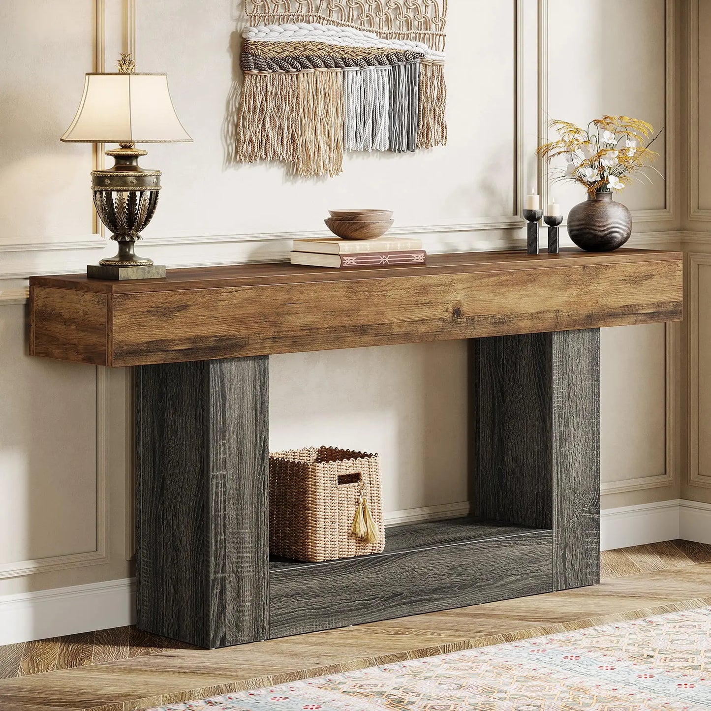 Tribesigns Console Table Farmhouse-Style Entryway Table