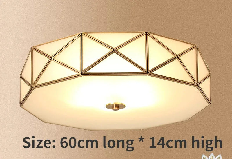 Enerlord LED Ceiling Light Real Brass Frosted Glass Foyer Lamp