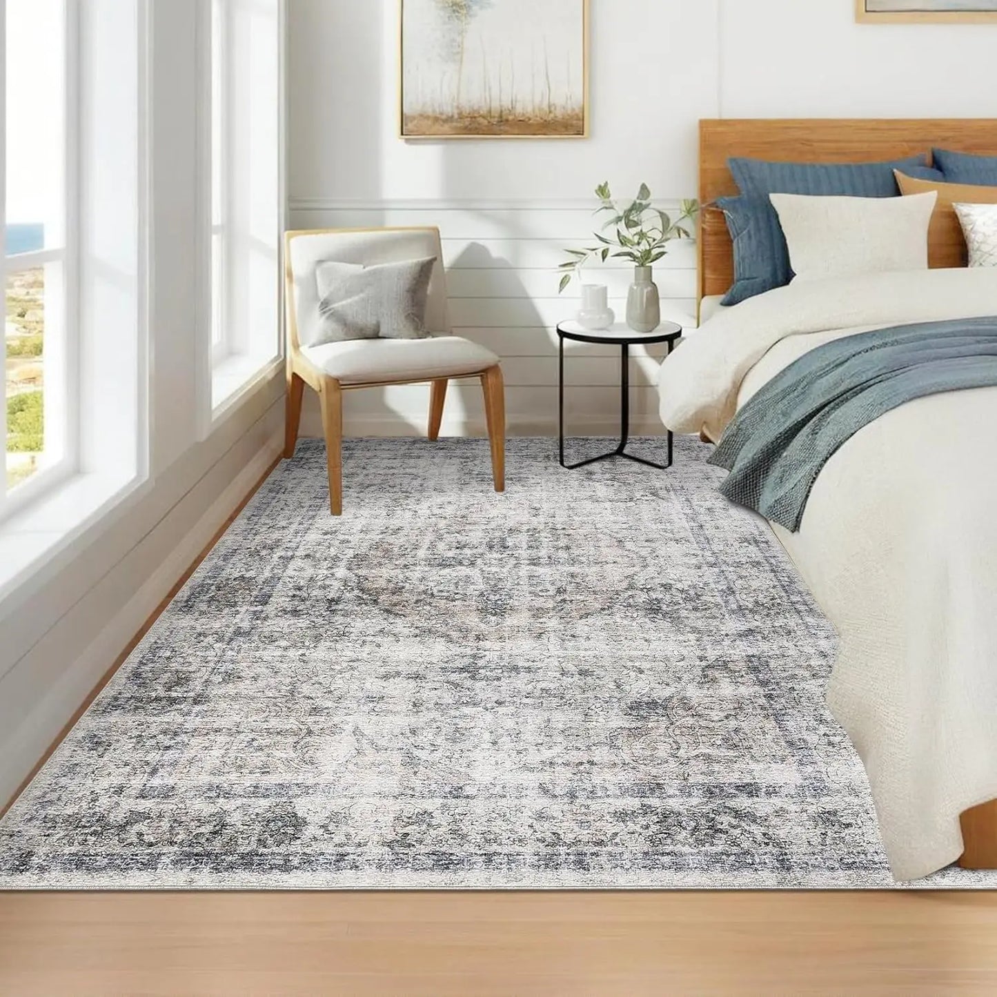 TWISTER.CK Washable Stain-Resistant Area Rug With Non-Slip Backing